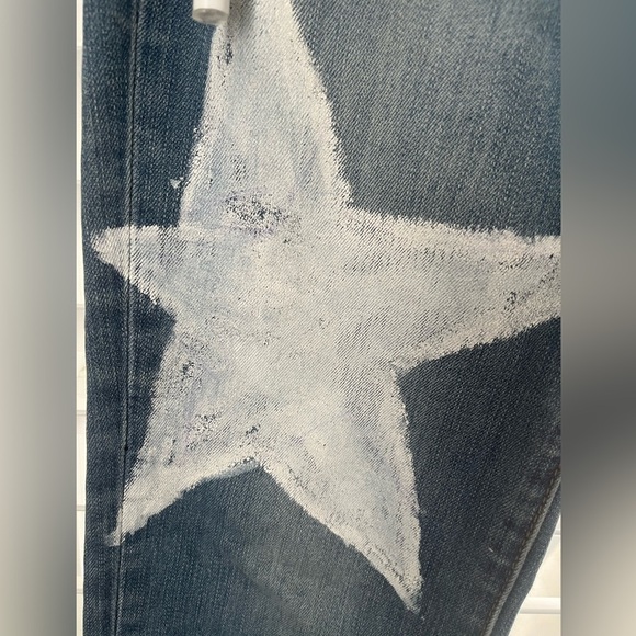 Tinseltown Blue Star-Patterned Fringe Jeans - Picture 4 of 4